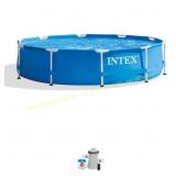 Complete?10 ft Round x 30 in Metal Pool, 330 GPH P