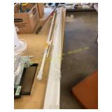 White flag pole & white blinds
