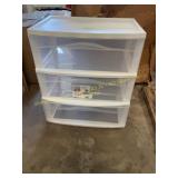 Sterilite Wide 3 Drawer Storage Cart, White