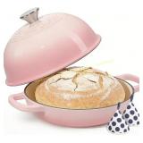 Umite Chef Cast Iron Dutch Oven, 6 Qt, Pink