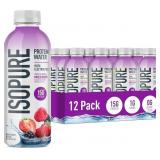 12ct Isopure Clear Protein Water, Mixed Berry