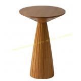 Brown Round Wood End Table, 13.5" pedestal