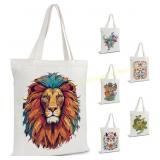 4ct MEXEER Lion Tote Bag 13.38x14.96 in