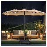 Complete? Grey Patbrela 15ft Patio Umbrella with L