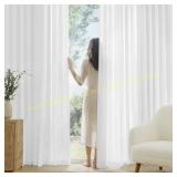 StangH White Privacy Sheer Curtains, 96" (2)