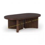 Korestone 52 in. Brown Oval Wood Coffee Table