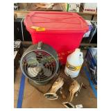 Heater, plastic tote, degreaser