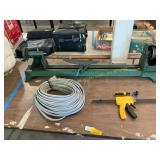 Wood lathe, electric cord, clamp
