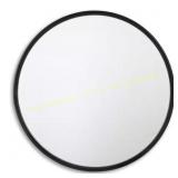Brocky Black Round Metal Framed Mirror 31"