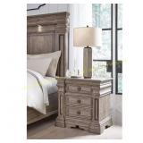 Blairhurst Gray 3-Drawer Nightstand with USB