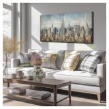 New York Skyline Wall Decor 20x40 Canvas
