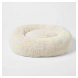 Boots & Barkley Donut Bolster Dog Bed - Cream