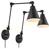 WINGBO Farmhouse Swing Arm Sconce Black