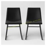 Bowden Faux Leather Dining Chairs, Black