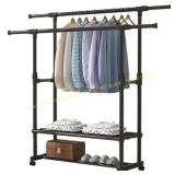 SUSUZI Portable Clothing Garment Rack, Black