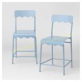 Room Essentials 2x 24" Wavy Barstools Blue
