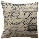 2ct Emvency French Script Pillow Cover 18x18