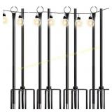 9.4 ft String Light Poles with Hook (4-Pack)