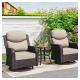 Smiley 3-Piece Brown Wicker Outdoor Set
