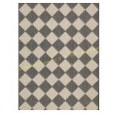 Hampton Bay Black/Ivory Diamond Rug 8x10