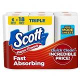 Scott Paper Towels - 6 Triple Rolls