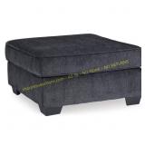 Altari Black Polyester Square Ottoman