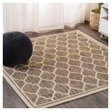 Trebol Moroccan Trellis Rug 6x6 indoor/outdoor