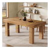 Brown Solid Wood 63 in Dining Table for 6