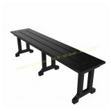 Hayes 65" Backless HDPE Patio Bench, Black