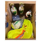 Assorted scurfs and hats, figurines