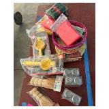 Salt and pepper shakers, citrus juicers, baskets