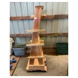 Wooden shelf on wheels