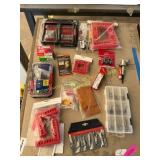 Drill, router and driver bits, clamping squares