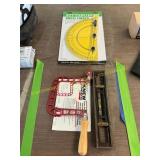 Angle finder, level, saw