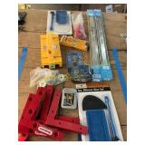 Drawer slide, glue set, blades, clamp square