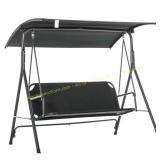 Complete? Black 3-Person Patio Swing with Canopy