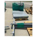 Metal shelving units
