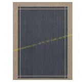 Hampton Bay Navy Border Rug 8x10