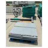Metal shelving units