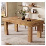 Brown Solid Wood 63 in Dining Table Seats 6