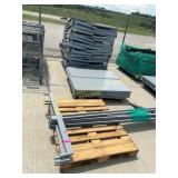 Metal shelving units