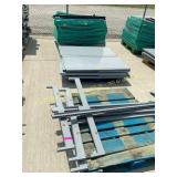 Metal shelving units