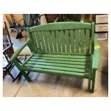 Wooden green bench