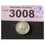 Uncirculated 1939  D Mercury silver dime