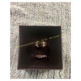 Unverified 1ct Black Diamond Size 7.5 Ring Set