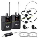 Pyle Dual UHF Microphone System - Black