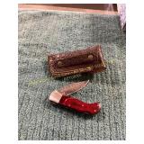 Damascus Pocket Knife with Sheath