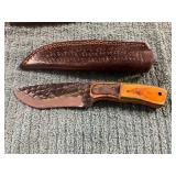 Damascus File Knife with Sheath