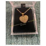 Unverified Gold Heart Diamond Necklace