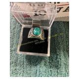 Unverified Size 11 Silver + Turquoise Ring